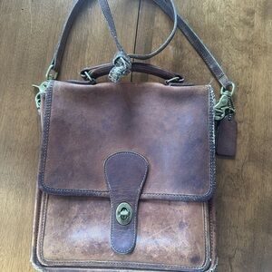 Vintage Brown Leather Coach Bag